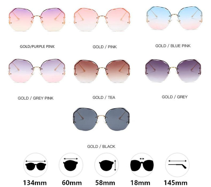 Fashion Trimmed Lens Sunglasses