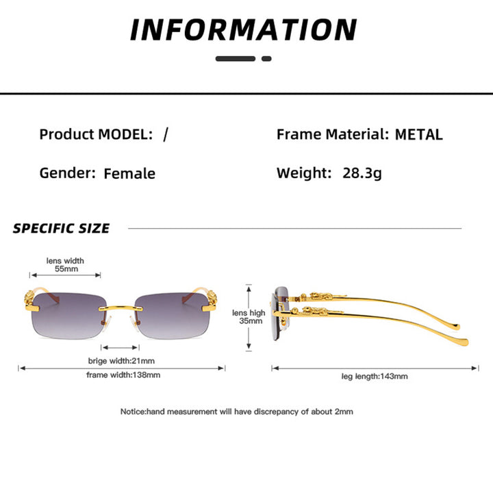 Designer Rimless Square Sunglasses